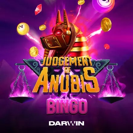 Judgement of Anubis Bingo slot logo by Darwin Gaming at Frank Casino